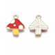 thumbnail image 1 of 10 piezas de dijes de aleación esmaltados con forma de hongo, con temática otoñal, para colgantes, adornos de joyería carmesí, para collares, pulseras, bisutería, 15 x 13 x 1,5 mm, agujero: 1,5 mm., 1 of 2