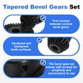 thumbnail image 4 of 2 Pack Tapered Bevel Gears Set, 1 Mod 1:2 (20T/40T) Harden Steel Straight Bevel Gear, 90 Degree Steering Motor Gears, (6mm/15mm Shaft Hole), 4 of 7