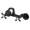 thumbnail image 1 of Kingston Brass KS212MB Two-Handle Wall Mount Bar Faucet, Matte Black, 1 of 1