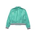 thumbnail image 6 of YIZYIF Kids Shiny Metallic Bomber Jacket Boys Girls Long Sleeve Zip Up Baseball Coat Casual Dance Wear Blue Green 16, 6 of 7