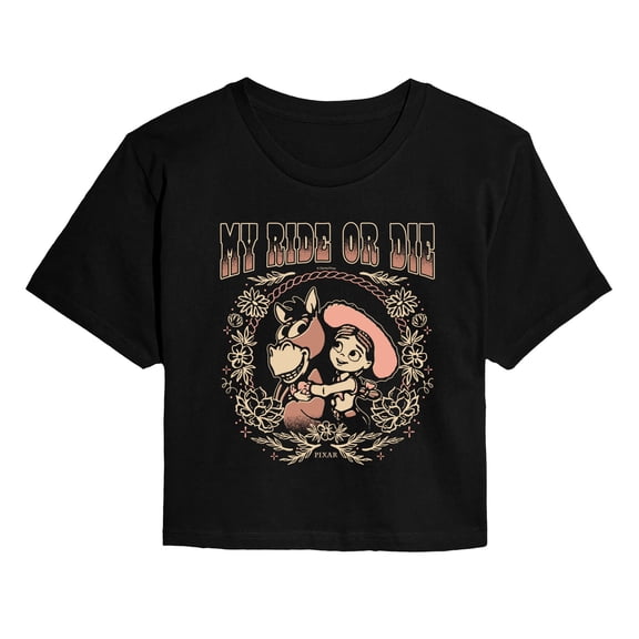 Toy Story 5 - Ride or Die Jessie and Bullseye - Juniors Cropped Graphic T-Shirt