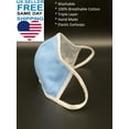 thumbnail image 3 of 3 Pack - 100% Cotton Face Cover - Washable | Reusable | Three Layers | Unisex - BLUE, 3 of 5