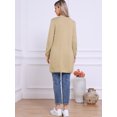 thumbnail image 3 of DARING DIVA Long Sweater Lightweight Knit Cardigans XS Khaki, 3 of 6
