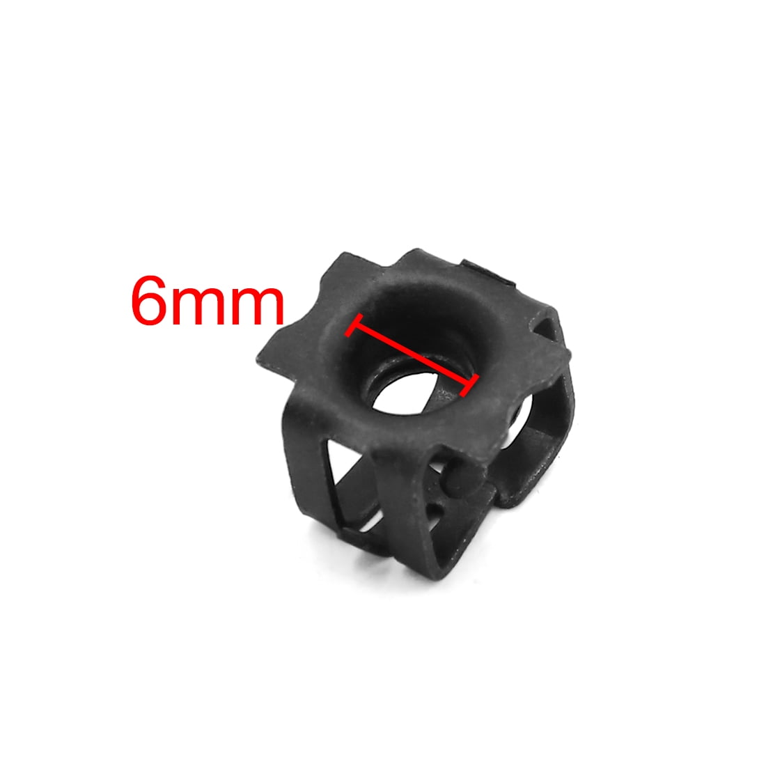 8Pcs 6mm Thread Hole Metal Rivets Car Bumper Fender Clips Retainers Black