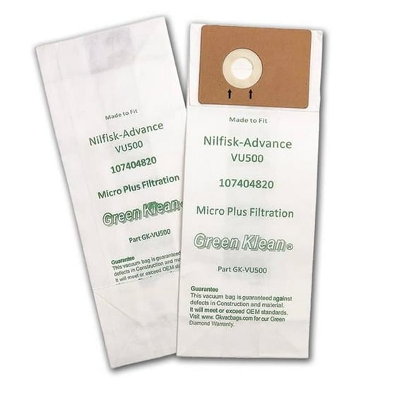 Green Klean  Uprights Replacement Vacuum bags, 100 Count