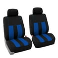 thumbnail image 2 of FH Group Striking Striped Seat Covers fro Auto, 2 Headrest Cover Full Set,  Black and Blue, 2 of 6