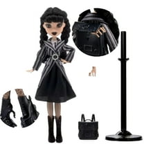 Monster Wednesday Doll and Accessories Addams Family Dolls Collectible in Academy Uniform Backpack Halloween Christmas Unique Gift