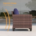 thumbnail image 3 of ACEGOSES Outdoor Patio Wicker Chairs Set of 2, Brown Rattan Seating with Thick Cushions for Lawn or Poolside, Navy Blue, 3 of 6