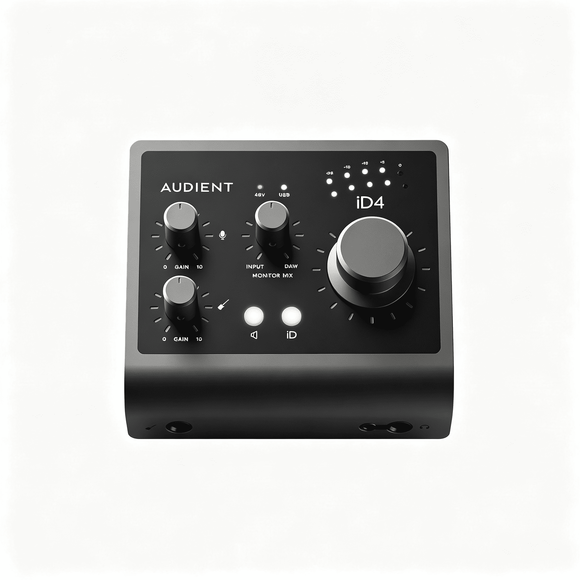 GJX Audio Interface Id4 Mkii Class a Console Microphone Preamp (High Speed Usb-C Monitor Mix and Monitor Panning Function 2 Headphone Outputs Mac/Pc/Ios Compatible) Black