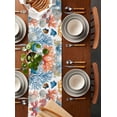 thumbnail image 5 of Table Runner Dresser Scarf 13 x 72 Inch Colorful Coral Watercolor Fish Ocean Starfish Shell Table Runners Non-Slip Heat Kitchen Dining Table Decor for Indoor Outdoor Home Party Decoration, 5 of 7