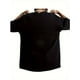 thumbnail image 2 of Camiseta de algodón suave para hombre, color negro, con la frase "Para un hombre de Dios". Transpirable y duradera. Estampado de cruz inspirado en la fe. Cuello redondo, manga corta. Uso diario inform, 2 of 5