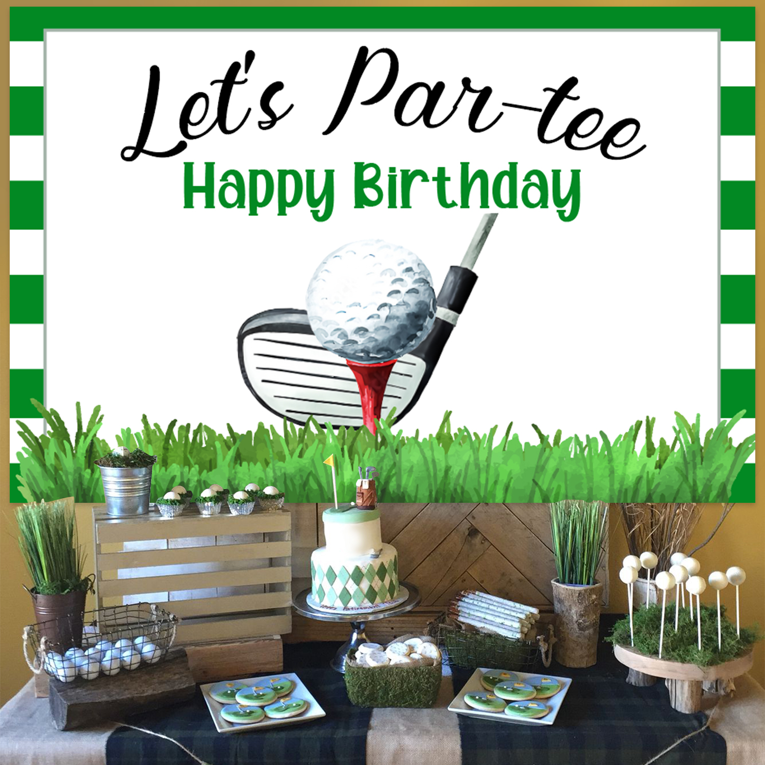 Golf Geburtstagsparty Deko Set – Vormontierte Banner & Wirbel Für Die Perfekte Golf-Themenparty