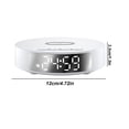 thumbnail image 3 of 15W Fast Wireless Charging Alarm Clock - Multi-Functional Charger Station with Magnetic Positioning, Large Display for iOS & Android, White ABS, 12x3.3cm, 3 of 7
