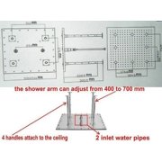 Cascada Ceiling Mount Rainfall LED Shower Head, (include Shower Arm) (20, Brushed Nickel)