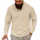 thumbnail image 2 of pstuiky manga larga para hombre, Camisa informal de sarga de color liso con cuello alto y bolsillos abotonados para hombre camisetas de hombre l, 2 of 6