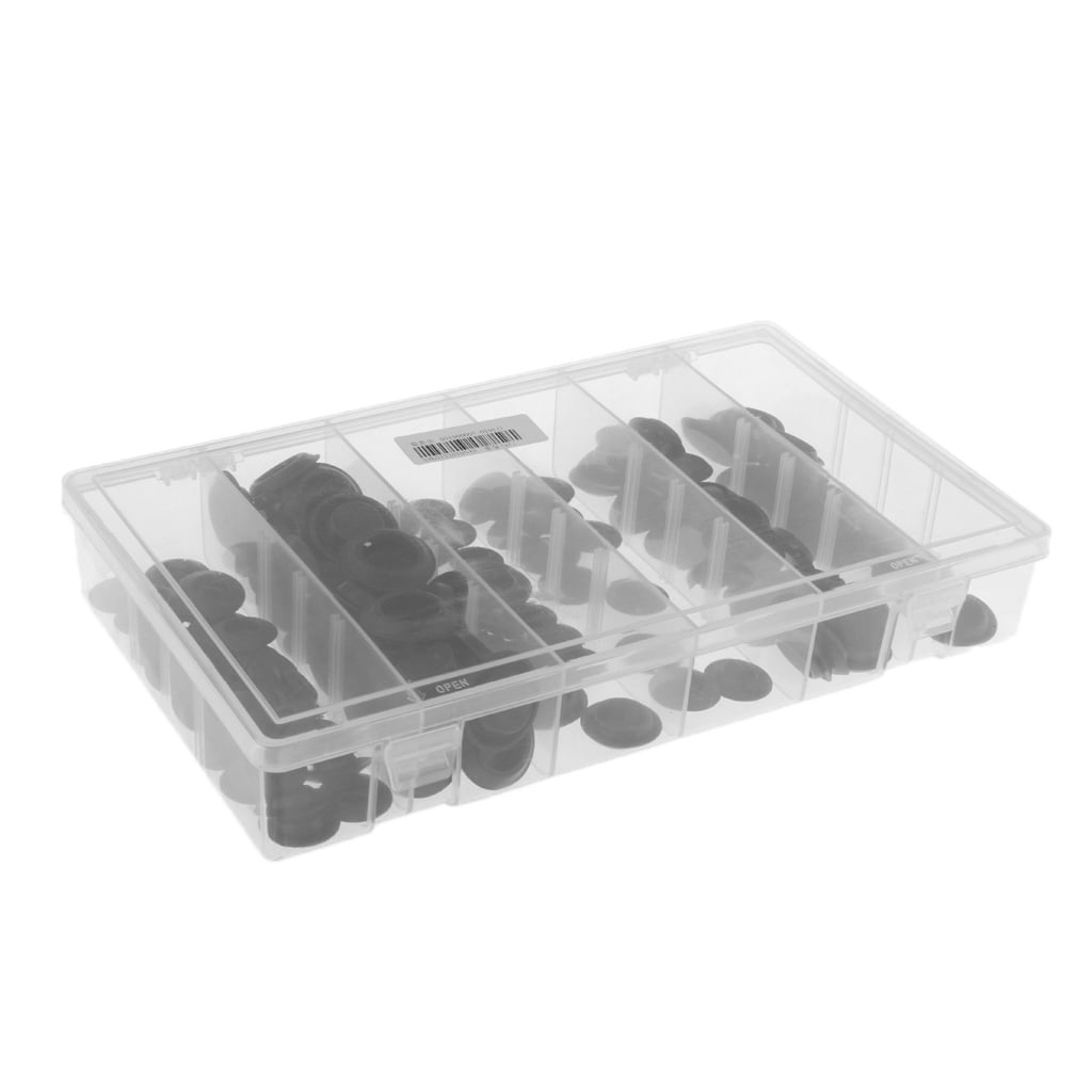 141 Pcs Auto Body Black Plastic Hole Plug Button And Flush Mount Sheet Metal Plug Assortment Kit - Fits Hole Size 1/2", 3/4", 3/8", 7/8 ; 12 Pcs Of Plug # 9289.