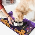 thumbnail image 2 of Halloween Pumpkin Ghost Dog Food Mats for Floors Absorbent Water Non-Skid 17x30 Inch Dog Water Mat Pumpkin Skull Bat Spider Dog Feeding Mat EcoFriendly Durable Pet Placemat, 2 of 7