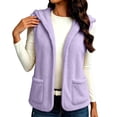 thumbnail image 6 of Sevevn Women's Hooded Fleece Vest with Pockets Soft Sherpa Sleeveless Vest Cozy Open Front Hooded Vest Jacket Warm Casual Layering Outerwear for Fall Winter Travel Hiking Daily Wear, 6 of 9