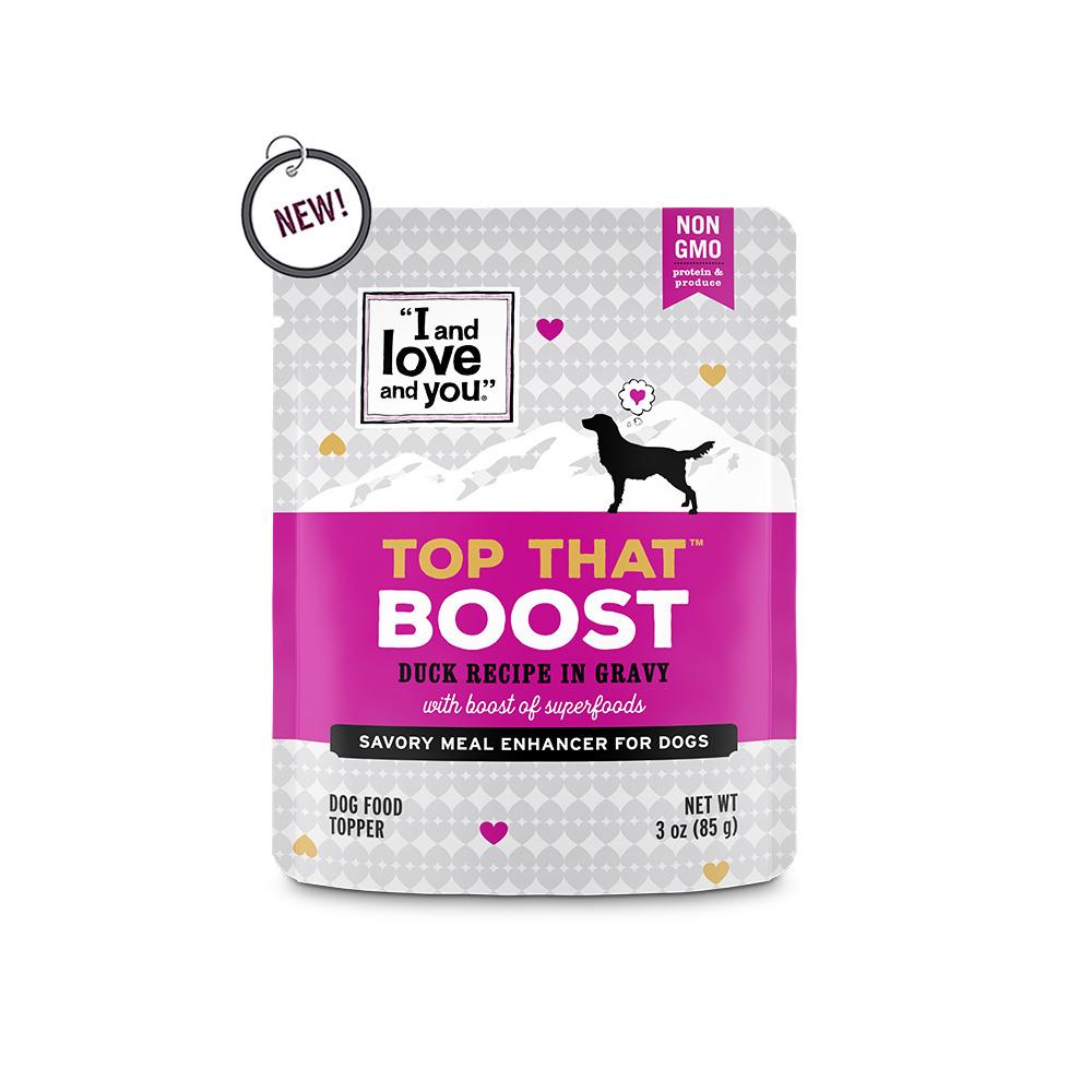 I and Love and You I and Love and You Top That Boost Duck Recipe in Gravy Meal Enhancer for Dogs 3-oz, case of 12
