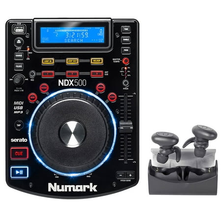 Numark NDX500 Single DJ Tabletop USB/CD Media Player/Controller+TRuRock Earbuds