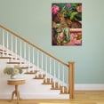 thumbnail image 3 of Mudket Leopard in Bathtub with Vibrant Tropical Floral Canvas Wall Art, Boho Bathroom Wall Decor Pictures Waterproof Print for Powder Room Living Room Home Decor , Framed Ready to Hang - 12"L x 8"W, 3 of 9