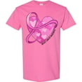 thumbnail image 3 of Inktastic Breast Cancer Awareness Pink Ribbon Around Heart T-Shirt, 3 of 5