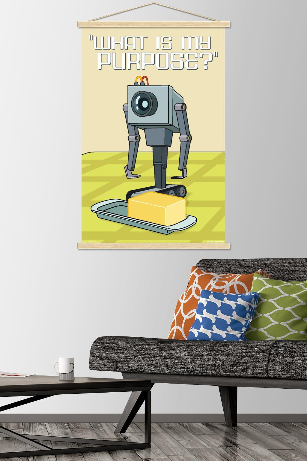 Rick And Morty - Butter Bot Wall Poster with Wooden Magnetic Frame, 22.375" x 34"