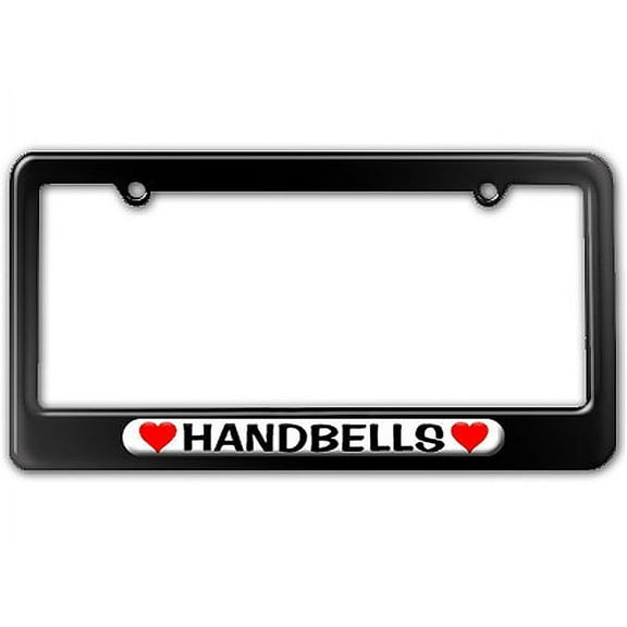 Handbells Love with Hearts License Plate Frame