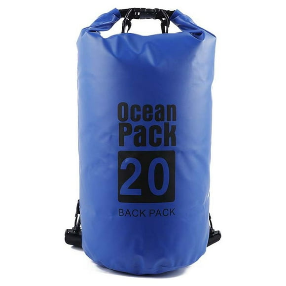 Waterproof Bags Multifunctional Outdoor Backpack Large-Capacity Equipment Foldable Kayak Rafting Bag Pool Beach Sports Gem Blue 30L Shoulders
