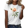 thumbnail image 2 of Womens T-shirts Short Sleeve Round Neck Floral Print T-shirt Multicolor XXL, 2 of 5