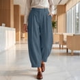 thumbnail image 6 of Linen Barrel Pants Women Cotton Palazzo High Waisted Balloon Pants Summer Casual Beach Boho Wide Leg Baggy Trousers, 2XL, 6 of 7