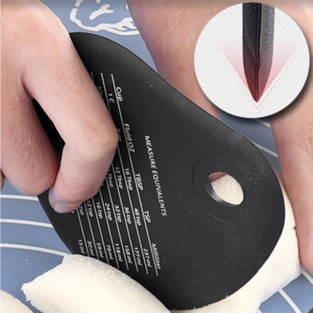 Neinkie Silicone Dough/Bowl Scraper, Dish Scraper, Durable Pan Scraper | Good Grip Kitchen Food Scraper for Bread Dough Cake Fondant Icing | Multifunction Kitchen Scraper with Measurements