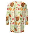 thumbnail image 3 of VALMASS Easter 3/4 Sleeve Round Neck Shirts Women Casual Cute Print Tee Plus Size Pullover Tops (3XL, A-Mint Green), 3 of 5
