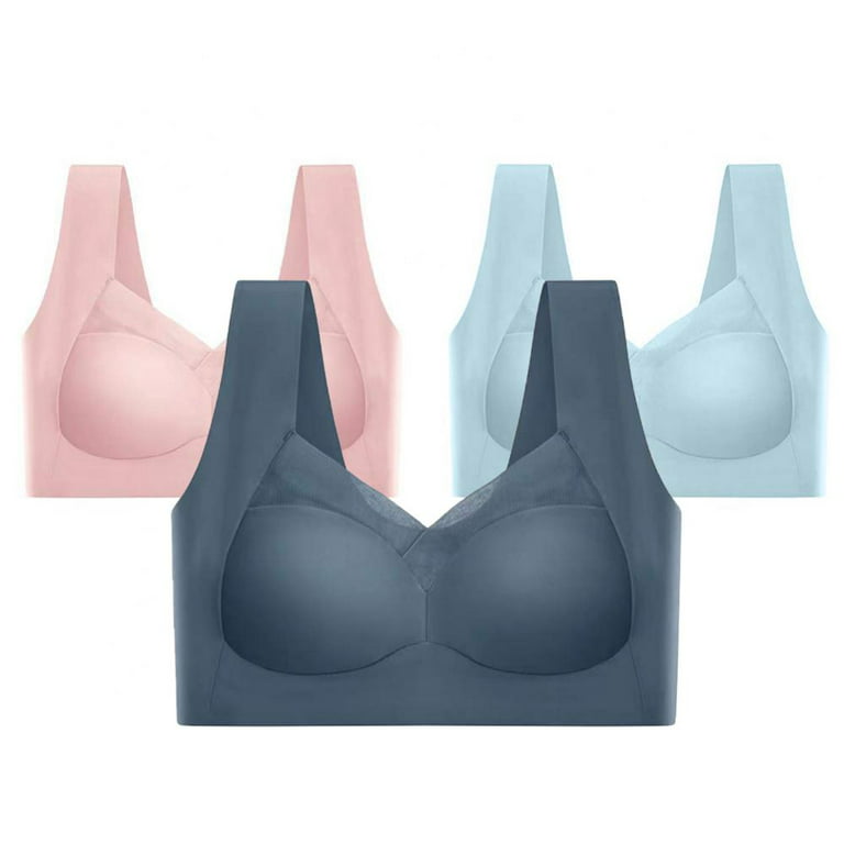 Sleep Bras for Women,Comfort Seamless Wireless Stretchy Sports Bra,Support  Removable Cups Yoga Sport Comfortable Soft Wide Shoulder Bra Plus
