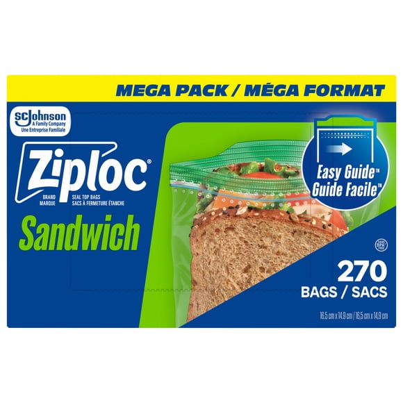 Ziploc® Sandwich Bags with Grip 'n Seal Technology, 270 Bags
