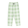 thumbnail image 4 of Daiia Pistachio Green Checkboard Women's Sleep Pant with Pockets and Drawstring,Pajama Pants-Small, 4 of 9