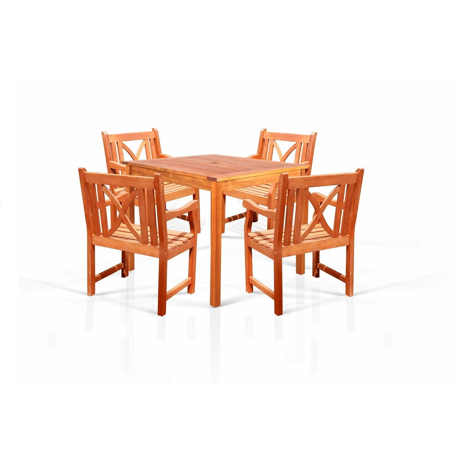 Vifah V1401SET9 Malibu Eucalyptus Dining Set Including Chairs and