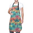 thumbnail image 3 of Goofa Hawaii Palms Printed Waterproof Apron 33" Chef Aprons for Men Heavy Duty Chemical Work Apron Adjustable Bib Apron, 3 of 9