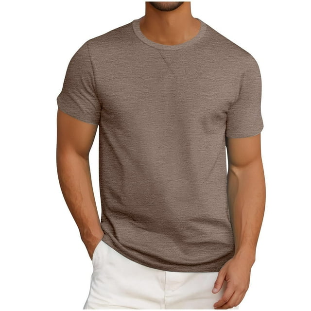 Dagugfen T Shirts for Men Plus Size Short Sleeve Crew Neck Solid Color Comfy Loungewear Loose Workout Tee Tops