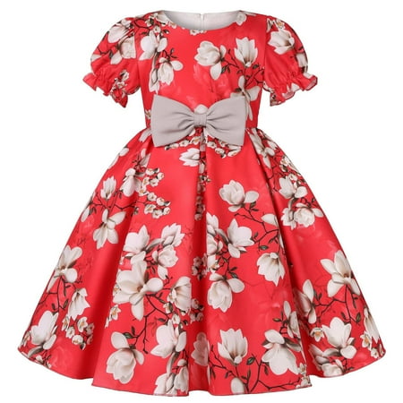 

Kids Girls Dress Short Sleeve Elegant Daily Toddler Cute Cartoon Soft Spring Summer Casual Gifts To Child