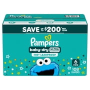 Pampers Baby Dry Baby Diapers Size 6, 108 Count (Select for More Options)