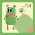 thumbnail image 2 of Funda para iPhone13 6.1"Caricatura de Silicona Lindo 3D Diversión Fresca Boca de Salchicha Rana Funda de Silicona para Teléfono, Niños Niñas Adolescentes Carcasa de Personaje Animal a Prueba de Golpes Fundas Divertidas y Elegantes para iPhone13, Verde ER, 2 of 5