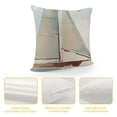 thumbnail image 4 of Nautical Throw Pillow Cushion Cover, Let Your Dreams Sail Words with Boat in Waves Motivation Lifestyle Print, Decorative Square Accent Pillow CaseCinnamon Pale Blue, 4 of 5
