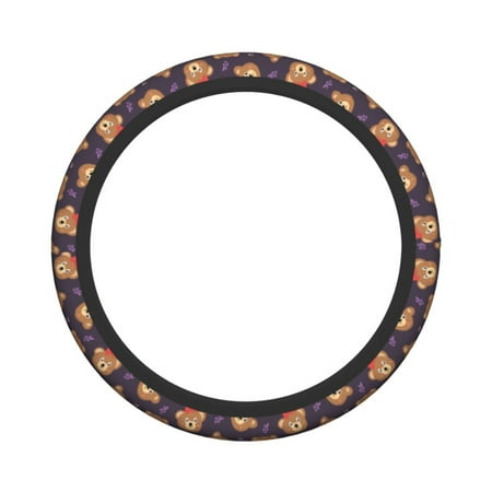 XMXY Car Steering Wheel Cover, Cute Teddy Bear Non-Slip Jeep Truck Universal Elastic Steering Wheel Protector 15 inch