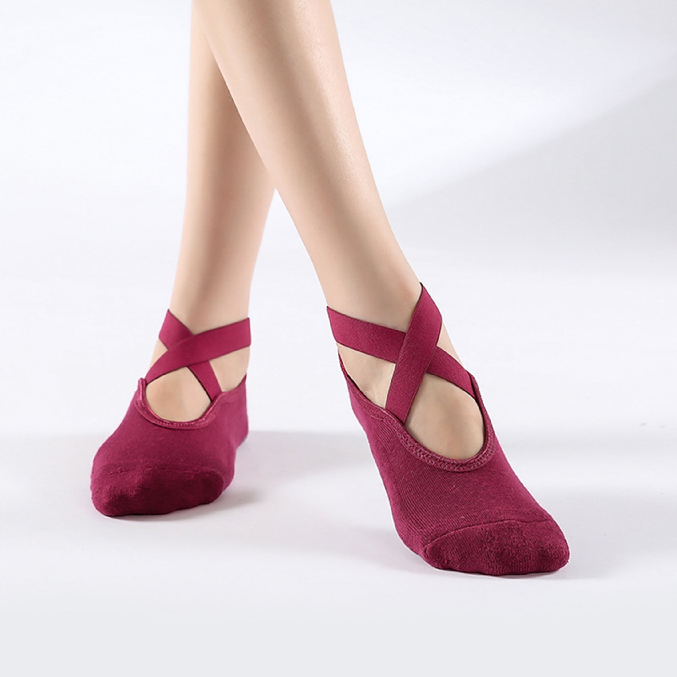 2 Pairs Yoga Socks For Women Non-slip Grips Straps, Ideal For Pilates, Pure  Barre, Ballet, Dance