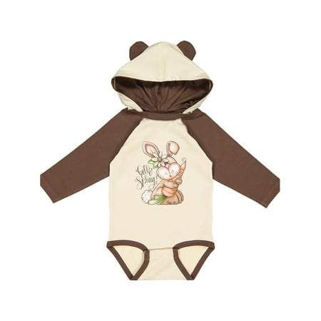 

Inktastic Hello Spring Bunny Rabbit Gift Baby Girl Long Sleeve Bodysuit