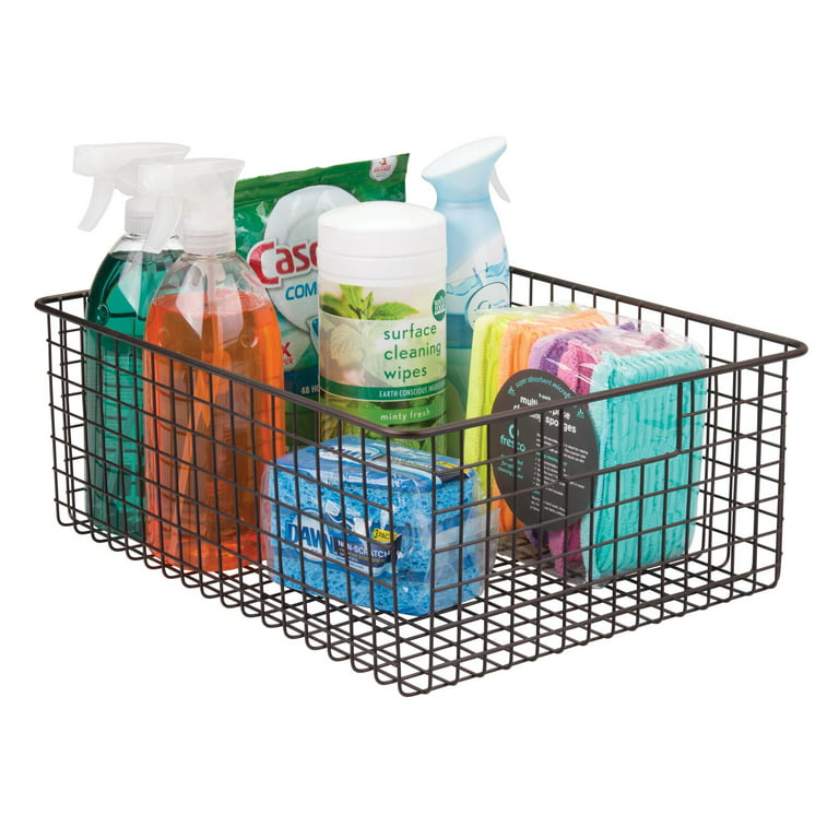K-Cliffs Stackable Metal Storage Baskets Heavy Duty Quality Bread Wire  Baskets Snack Bins for Office Craft Room Kitchen Pantry Office Garage Store