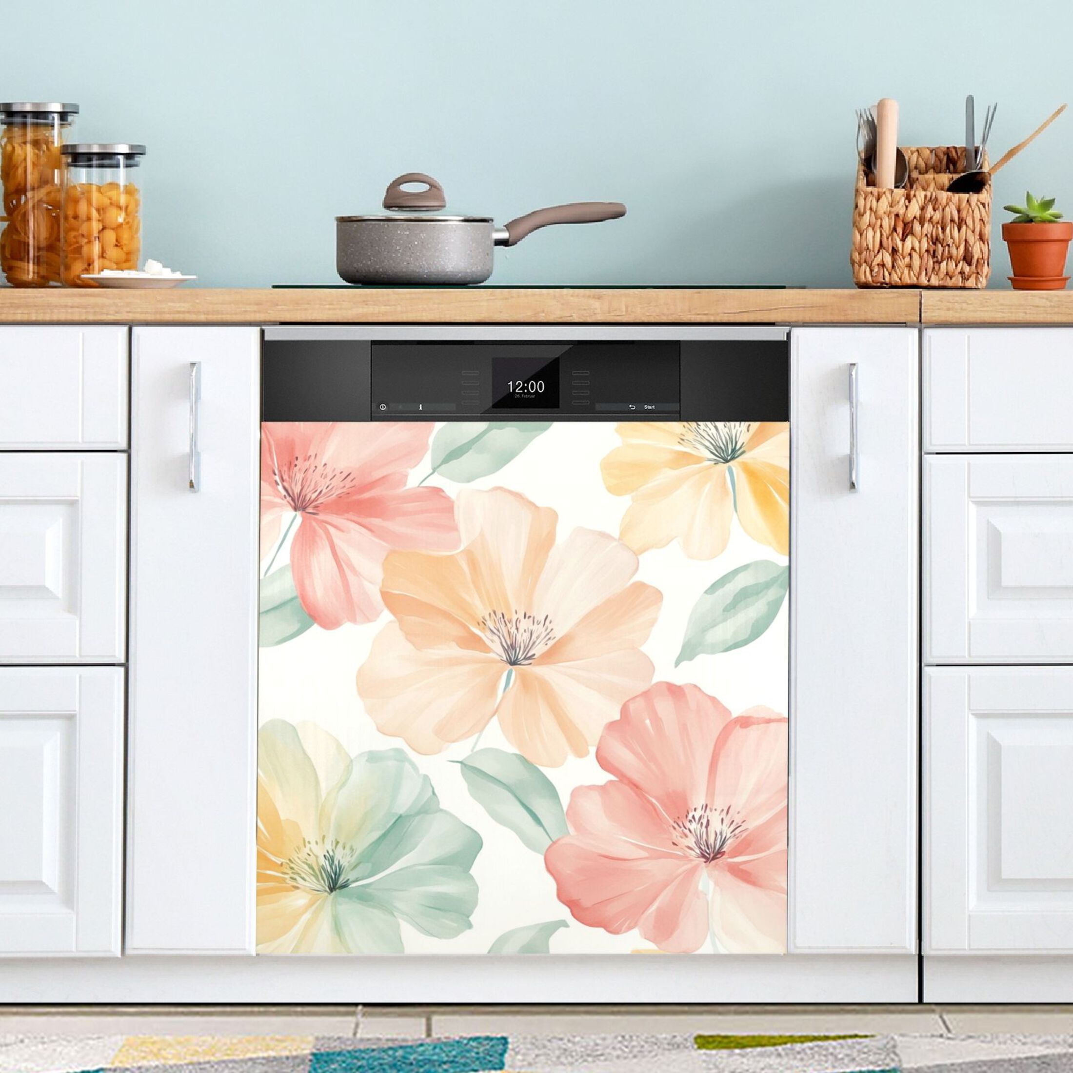 Dishwasher Magnetic Sticker 23x26 Inch Refrigerator Magnetic Sticker Washing Machine Magnetic Sticker Kitchen Panel Magnetic Sticker Home Decor Super Beautiful Yellow Flowers