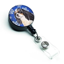 Carolines Treasures SC9391BR Cavalier Spaniel Winter Snowflakes Holiday Retractable Badge Reel