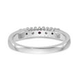 thumbnail image 5 of 14K White Gold Ring Band Gemstone Diamond Round Ruby Red, Size 8, 5 of 7